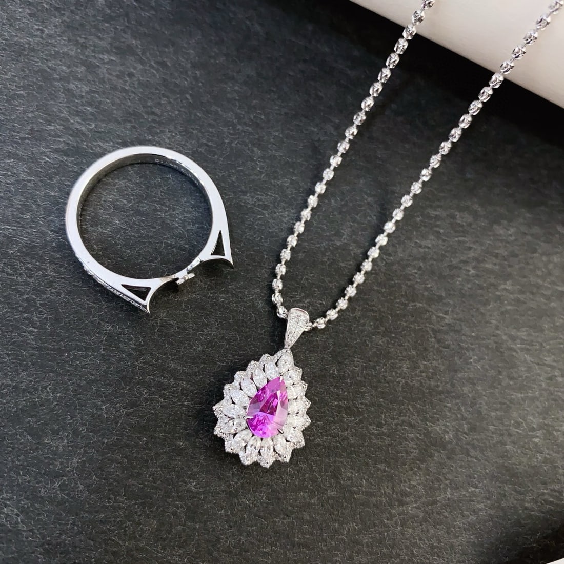 14k Gold 1.84 Ctw Natural Sapphire & Diamond Ring/pendant( Without Chain ) - 7