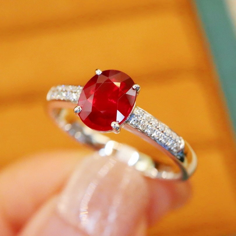 14k Gold 1.69 Ctw Natural Ruby & Diamond Ring - 5
