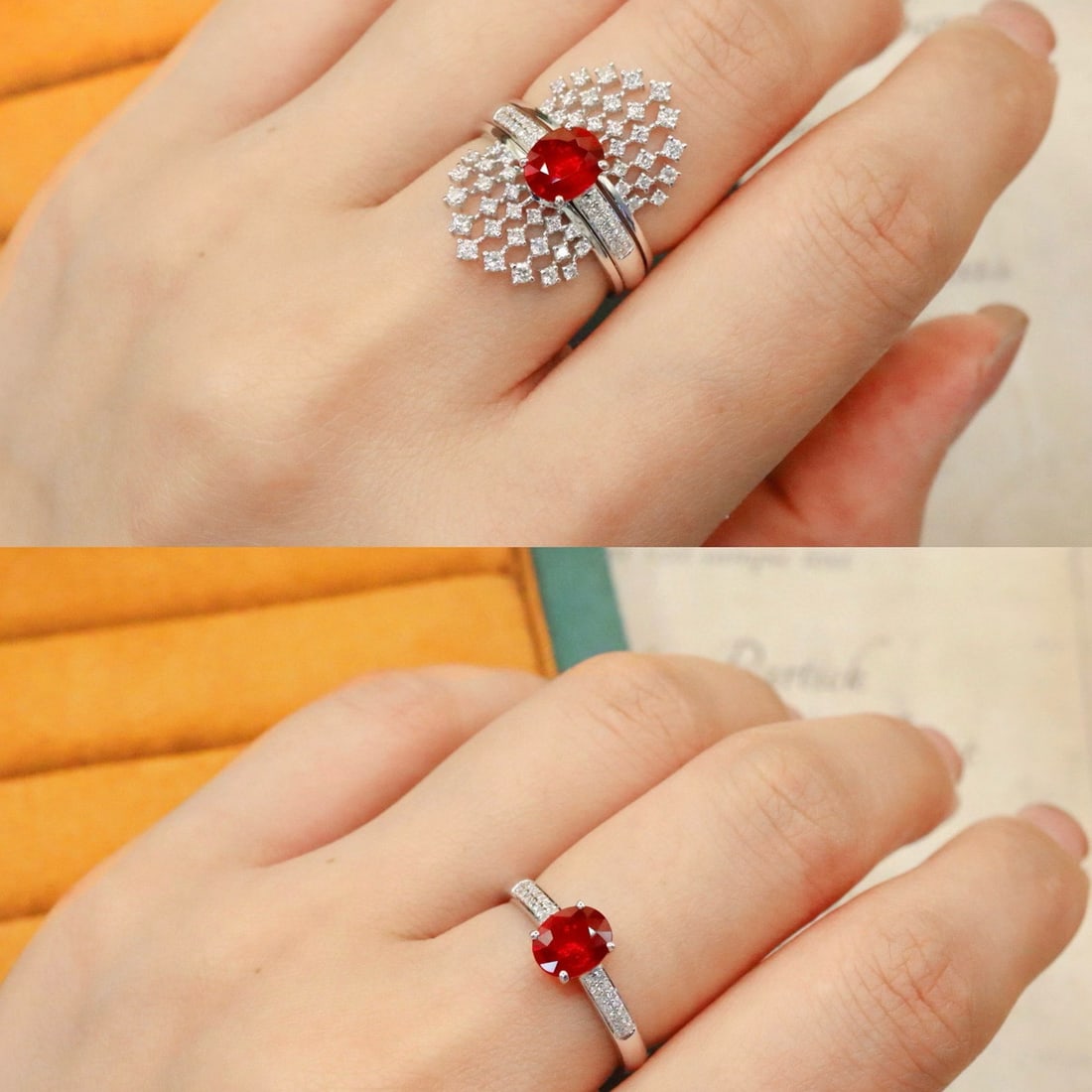 14k Gold 1.69 Ctw Natural Ruby & Diamond Ring - 8