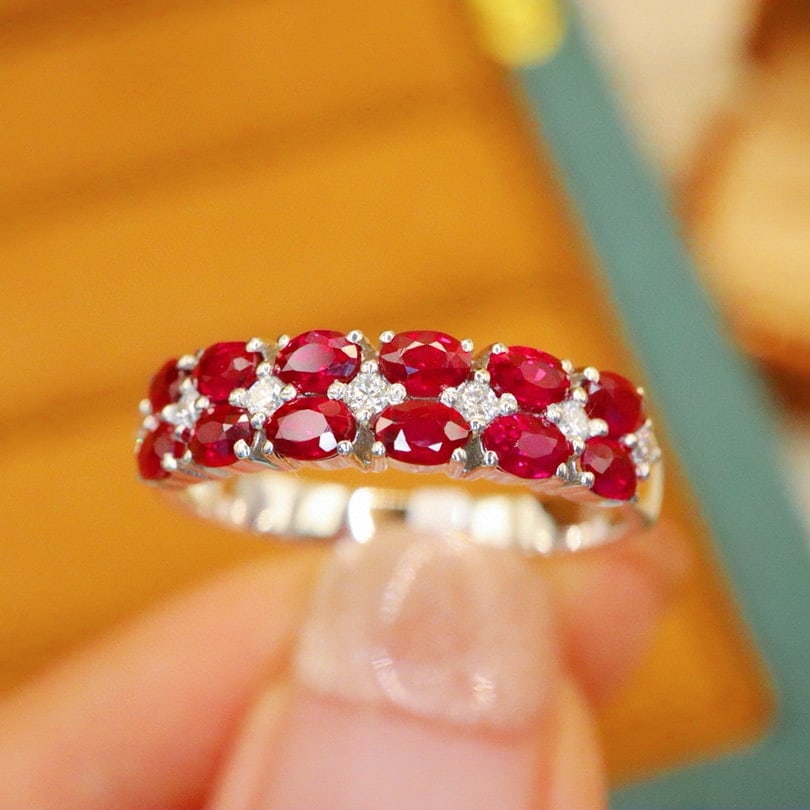 14k Gold 1.30 Ctw Vivid Red Natural Ruby & Diamond Ring - 3