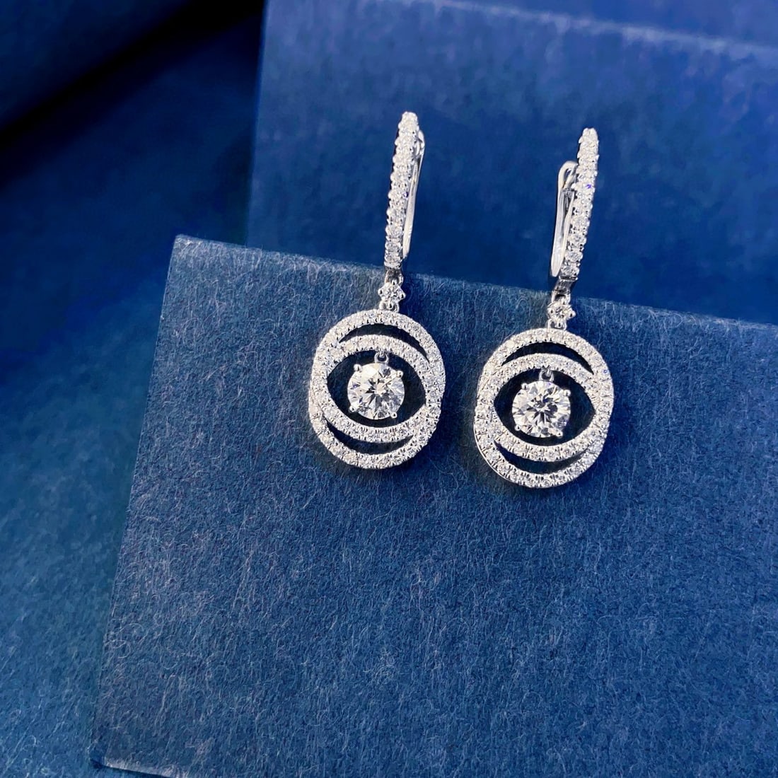 Gia Certified 14k Gold 1.12 Ctw Natural D Si1 3ex Round Diamond Earrings - 3