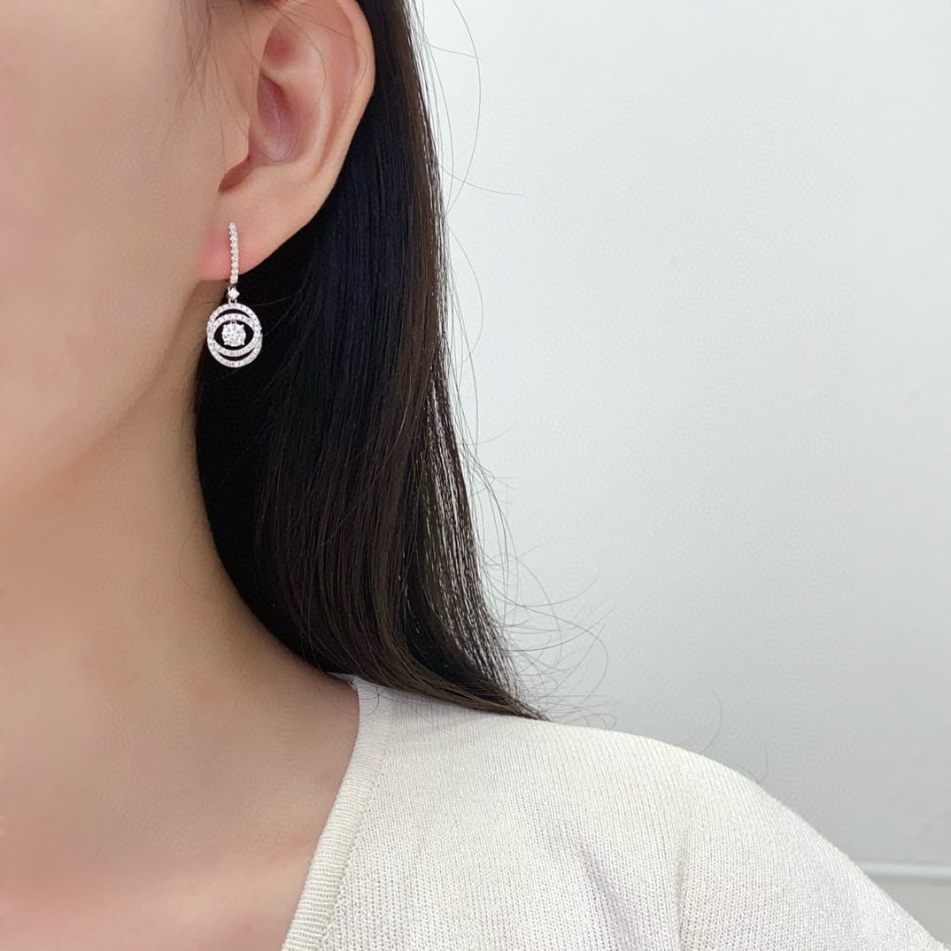 Gia Certified 14k Gold 1.12 Ctw Natural D Si1 3ex Round Diamond Earrings - 5