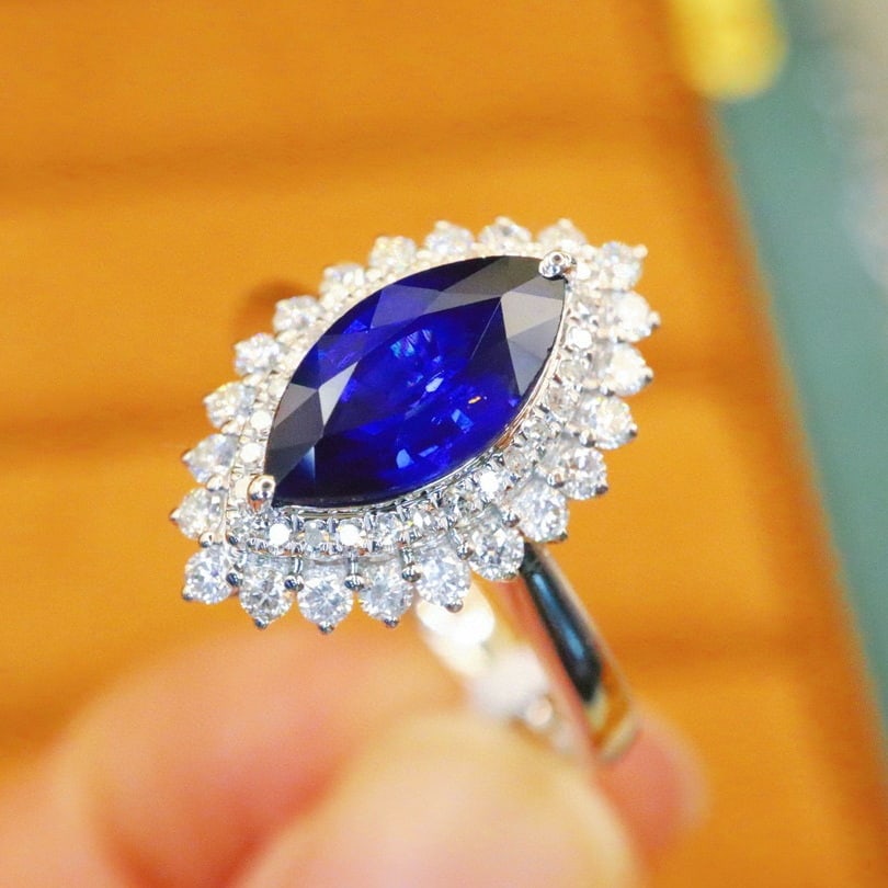 14k Gold 1.99 Ctw Natural Sapphire & Diamond Ring - 2