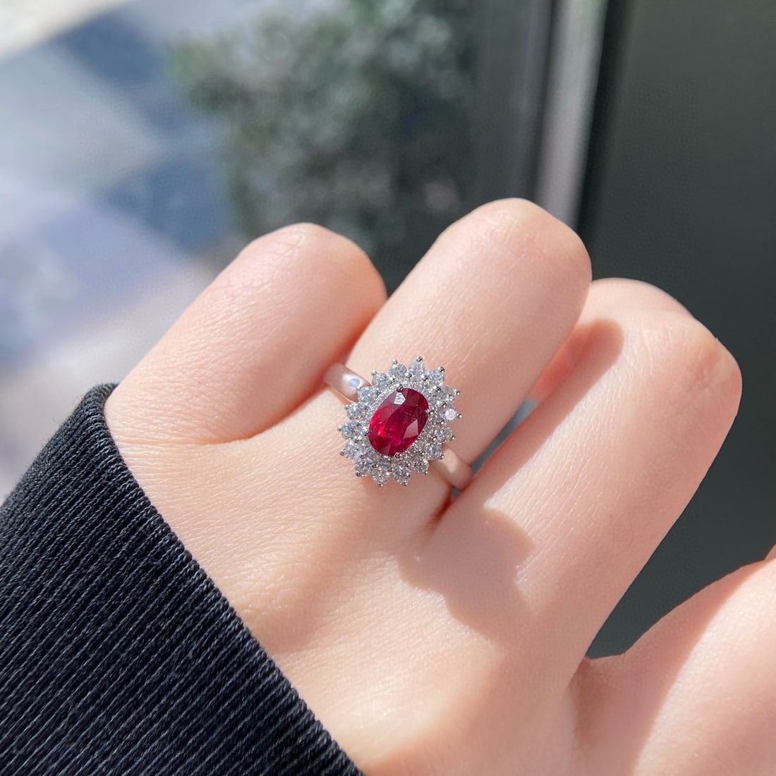 14k Gold 1.48 Ctw Natural Ruby & Diamond Ring - 4