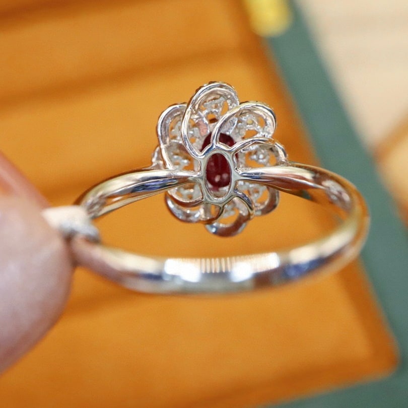 14k Gold 1.07 Ctw Natural Ruby & Diamond Ring - 4