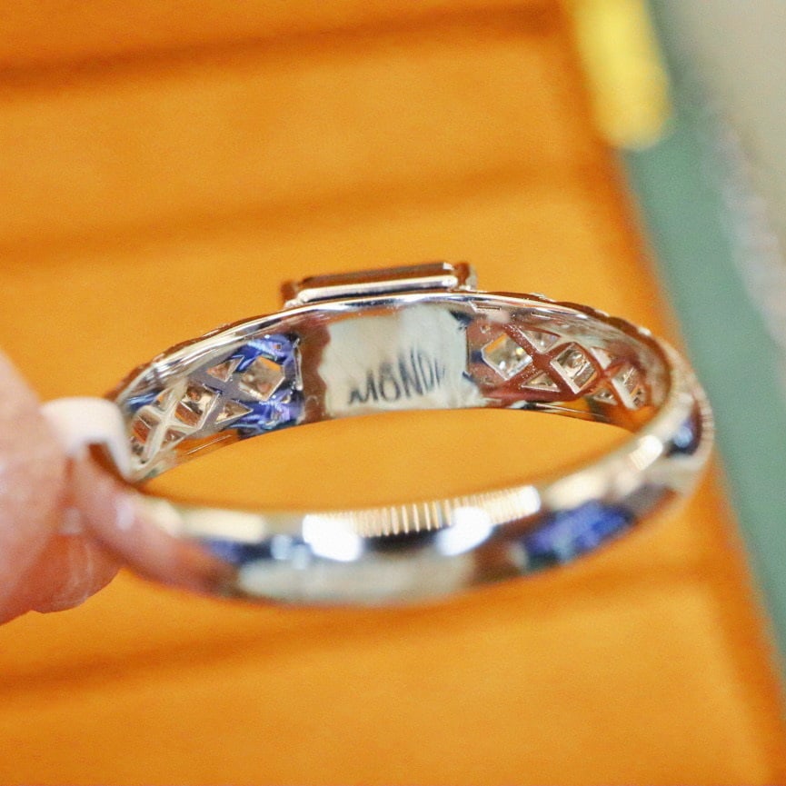 14k Gold 1.75 Ctw Natural Sapphire & Diamond Ring - 4