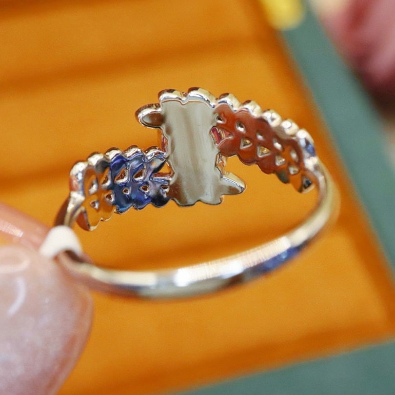 14k Gold 1.41 Ctw Natural Padparadscha Sapphire & Diamond Ring - 4