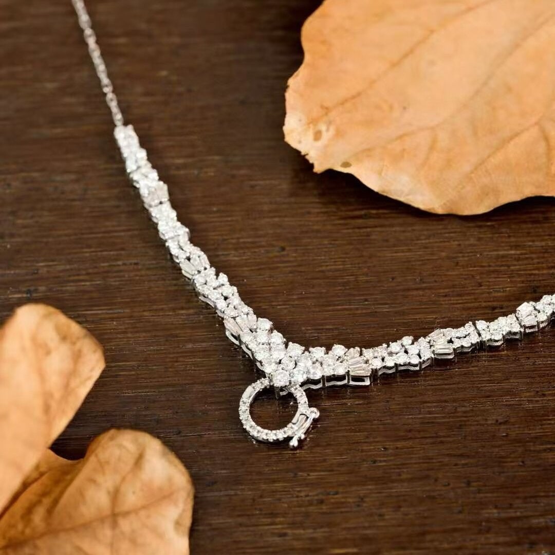 14k Gold 1.28 Ct Natural H Diamond Necklace - 6