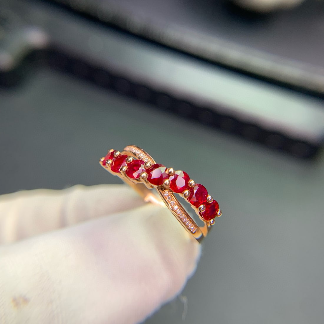 14k Gold 1.34 Ct Natural Ruby & Diamond Ring - 2