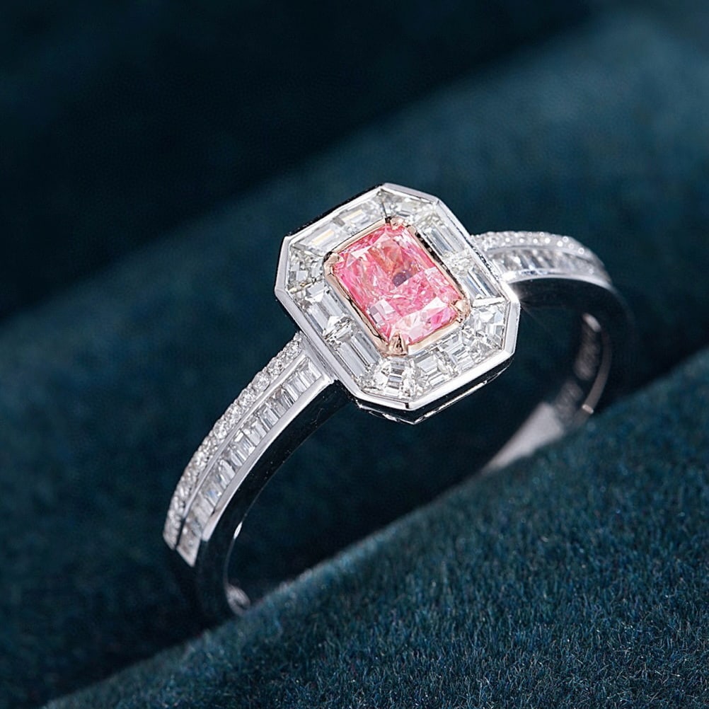 14k Gold 0.82 Ctw Natural Pink Diamond & Diamond Ring - 2