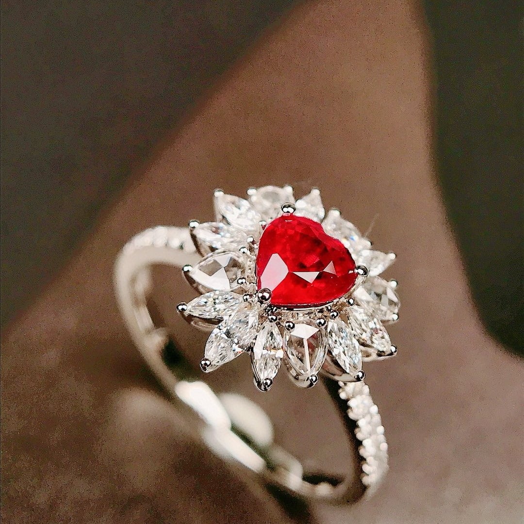 14k Gold 1.10 Ctw Natural Ruby & Diamond Ring - 2