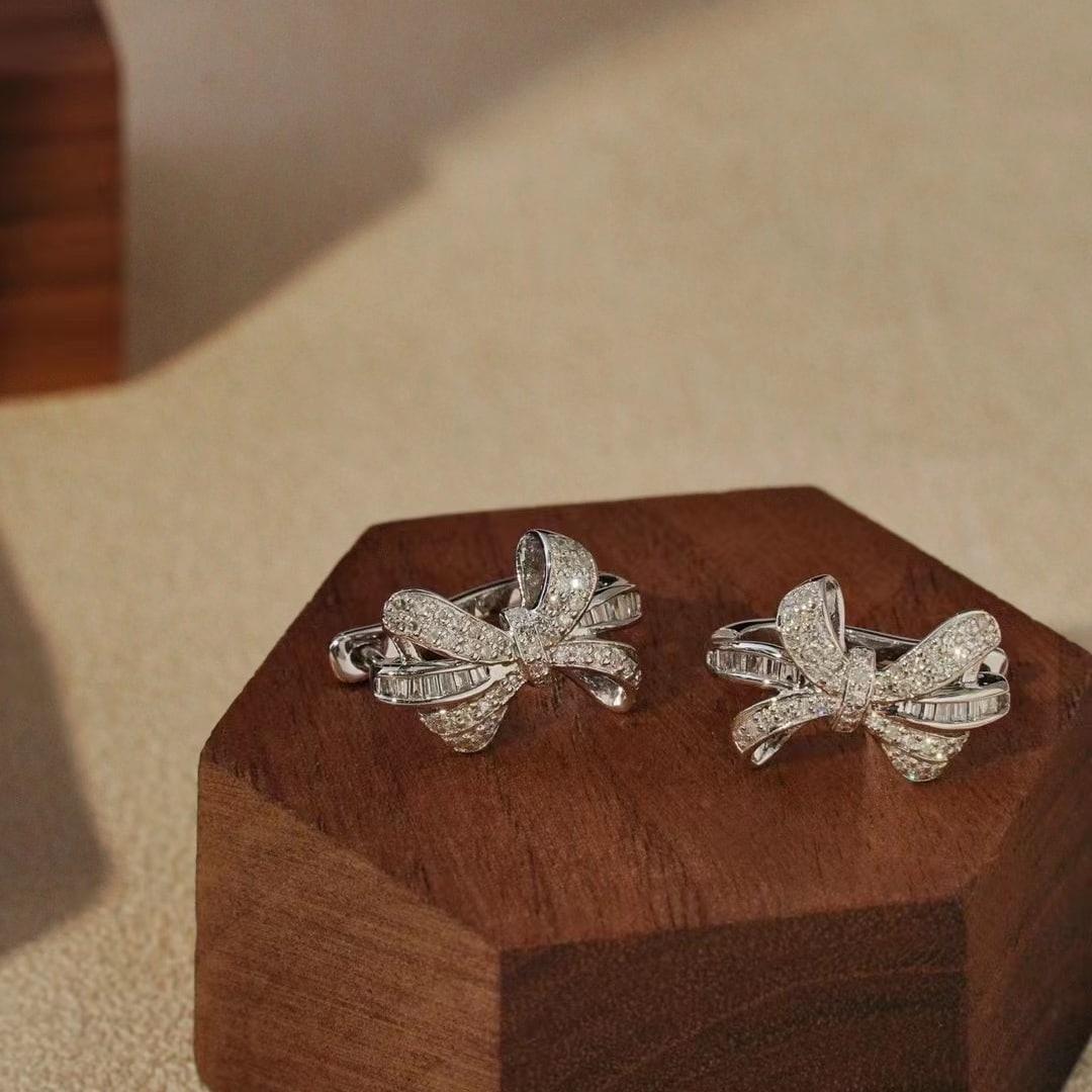 14k Gold 0.56 Ct Natural H Diamond Earrings - 3