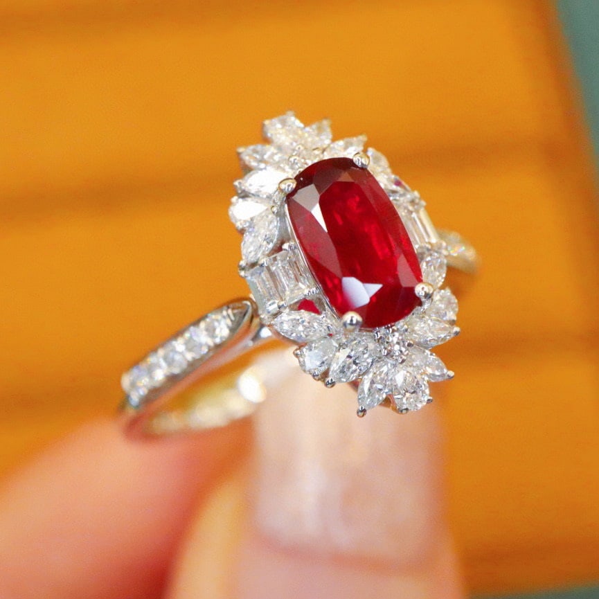 14k Gold 1.46 Ctw Natural Ruby & Diamond Ring/pendant( Without Chain ) - 2