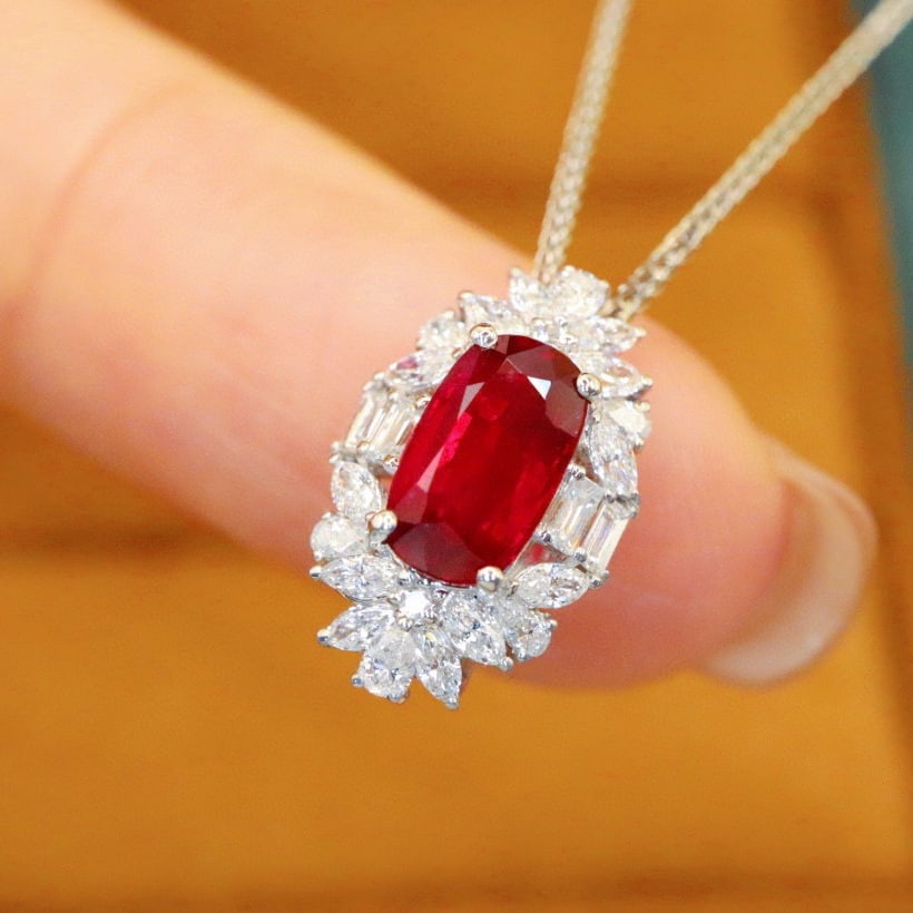 14k Gold 1.46 Ctw Natural Ruby & Diamond Ring/pendant( Without Chain ) - 4