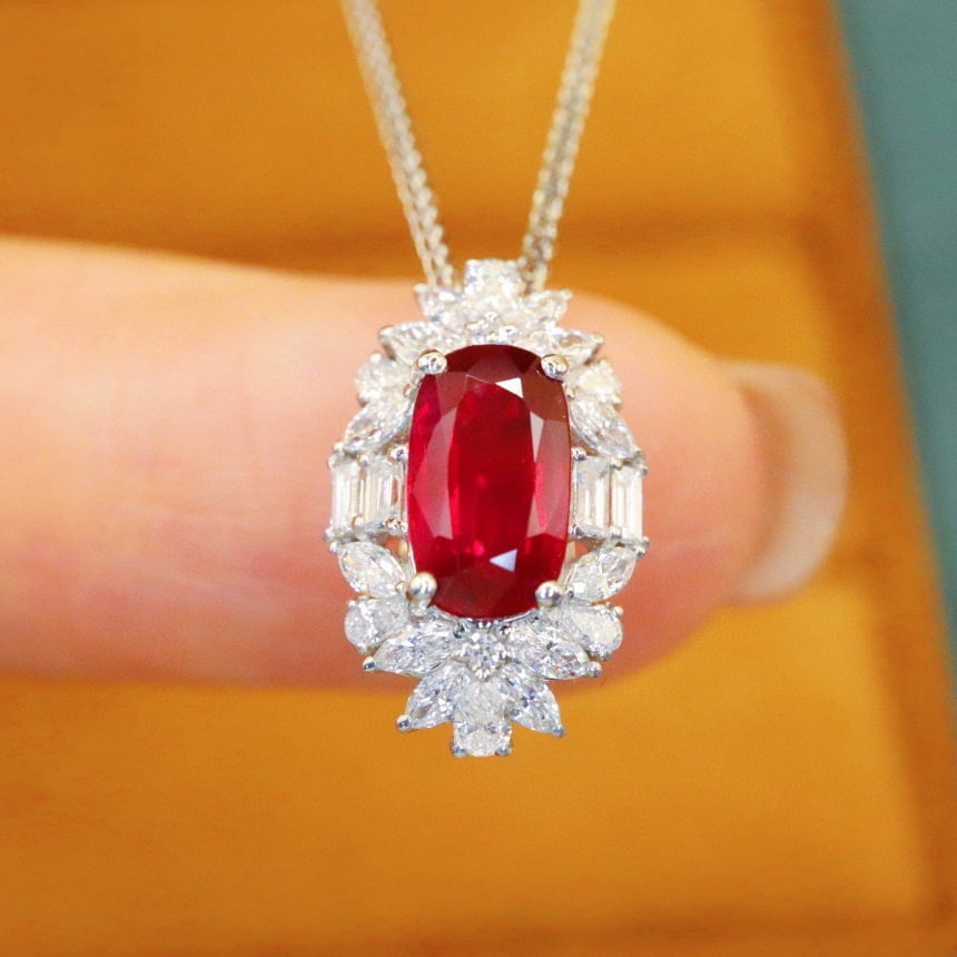 14k Gold 1.46 Ctw Natural Ruby & Diamond Ring/pendant( Without Chain ) - 5