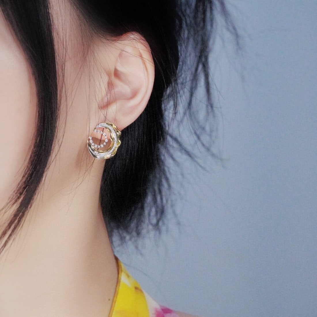 14k Gold 0.56 Ct Natural H Diamond Earrings - 6