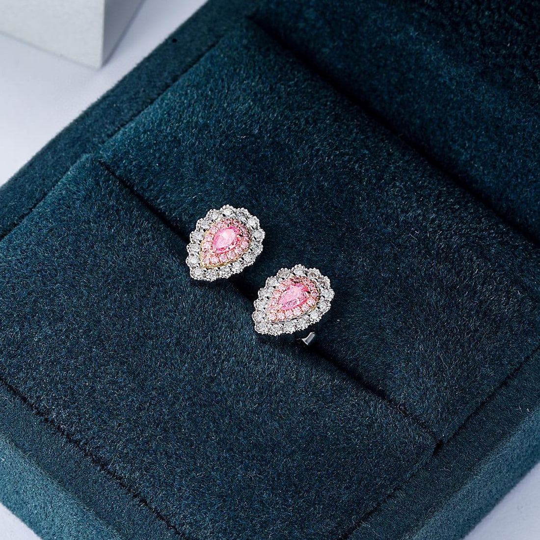 14k Gold 0.55 Ctw Natural Pink Diamond & Diamond Earrings - 3