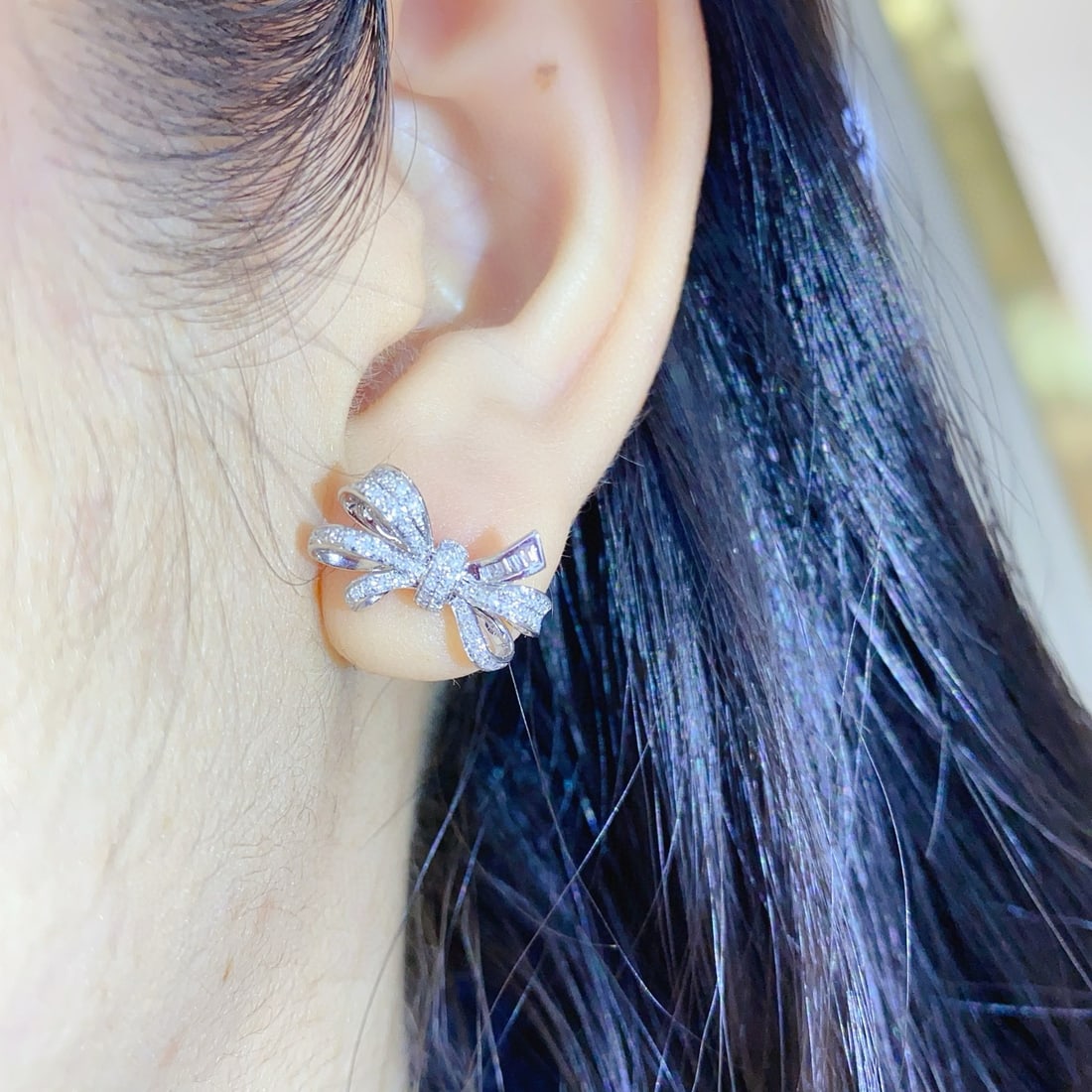 14k Gold 0.32 Ct Natural H Diamond Earrings - 5