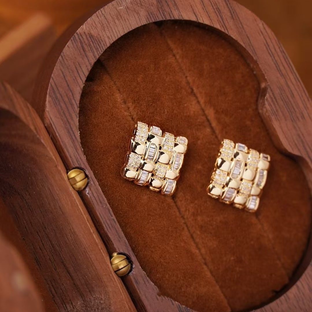 14k Gold 0.54 Ct Natural H Diamond Earrings - 2