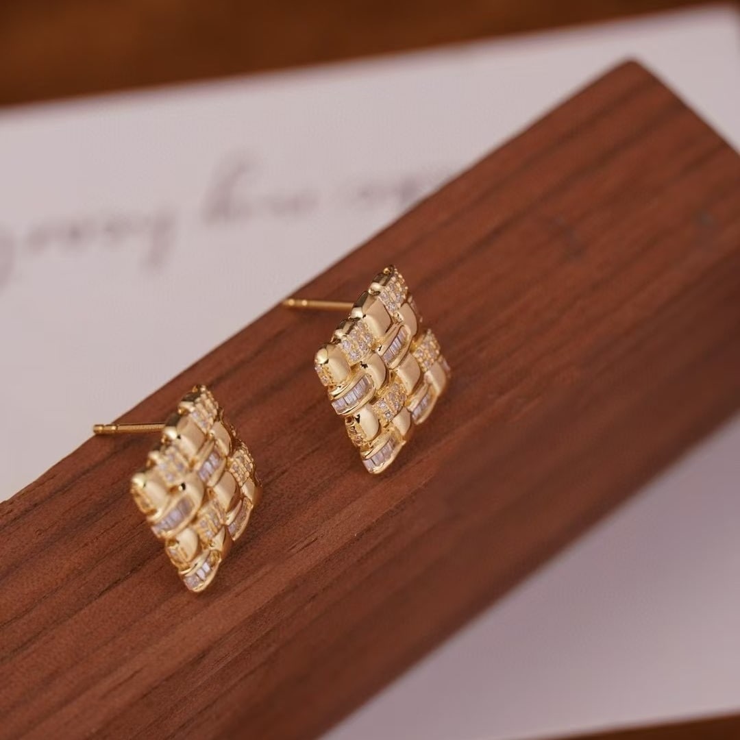 14k Gold 0.54 Ct Natural H Diamond Earrings - 3