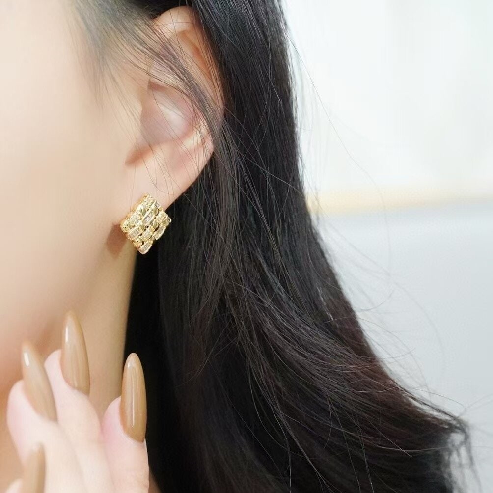 14k Gold 0.54 Ct Natural H Diamond Earrings - 6