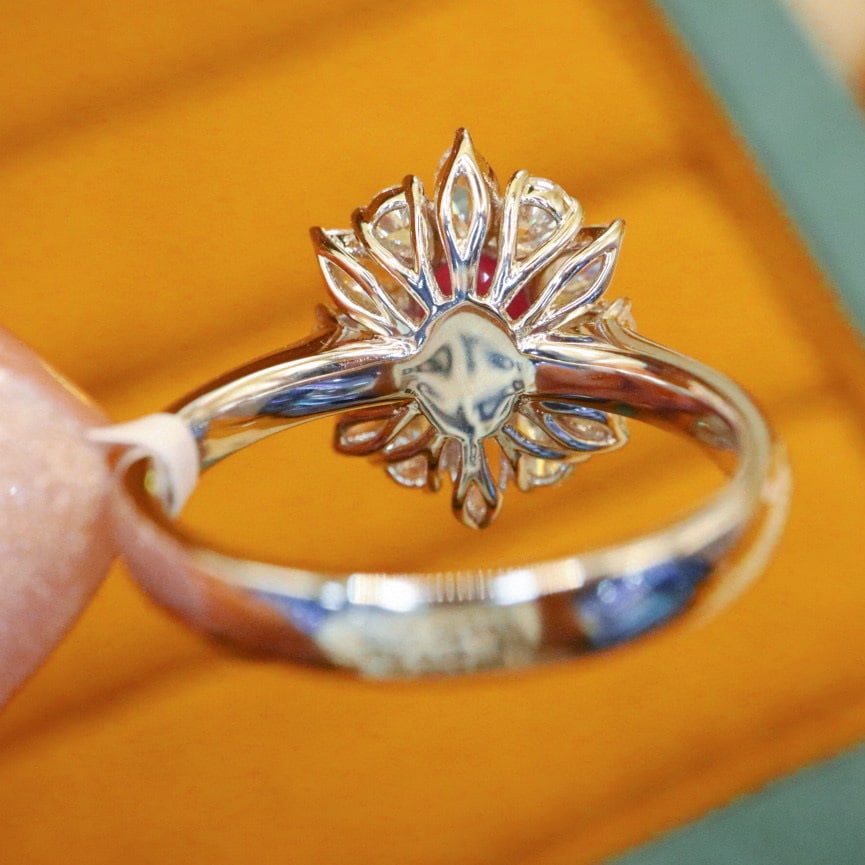 14k Gold 1.81 Ctw Natural Ruby & Diamond Ring - 4