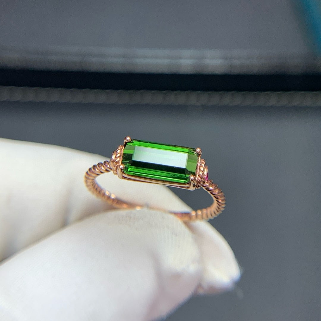 14k Gold 2.0 Ct Natural Tourmaline Ring - 5