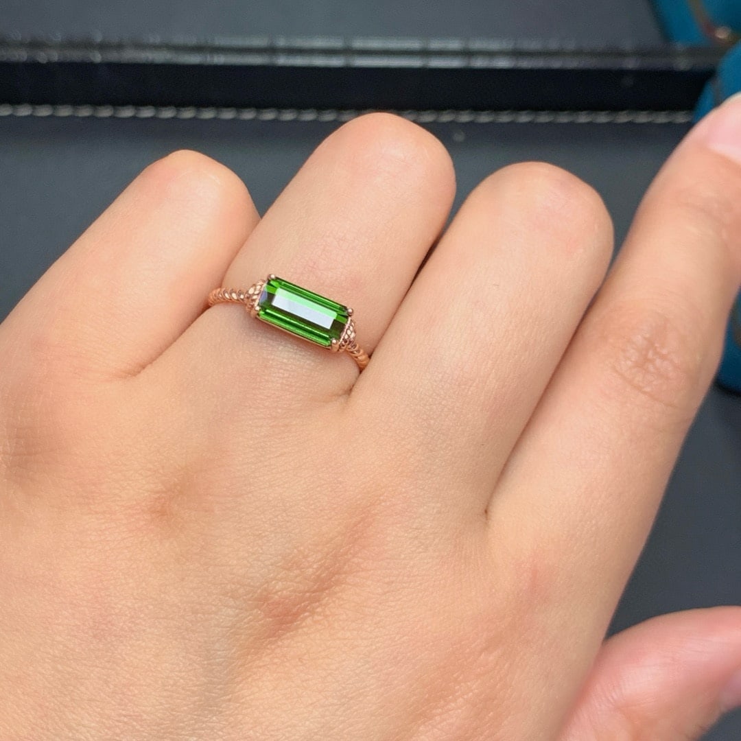 14k Gold 2.0 Ct Natural Tourmaline Ring - 8