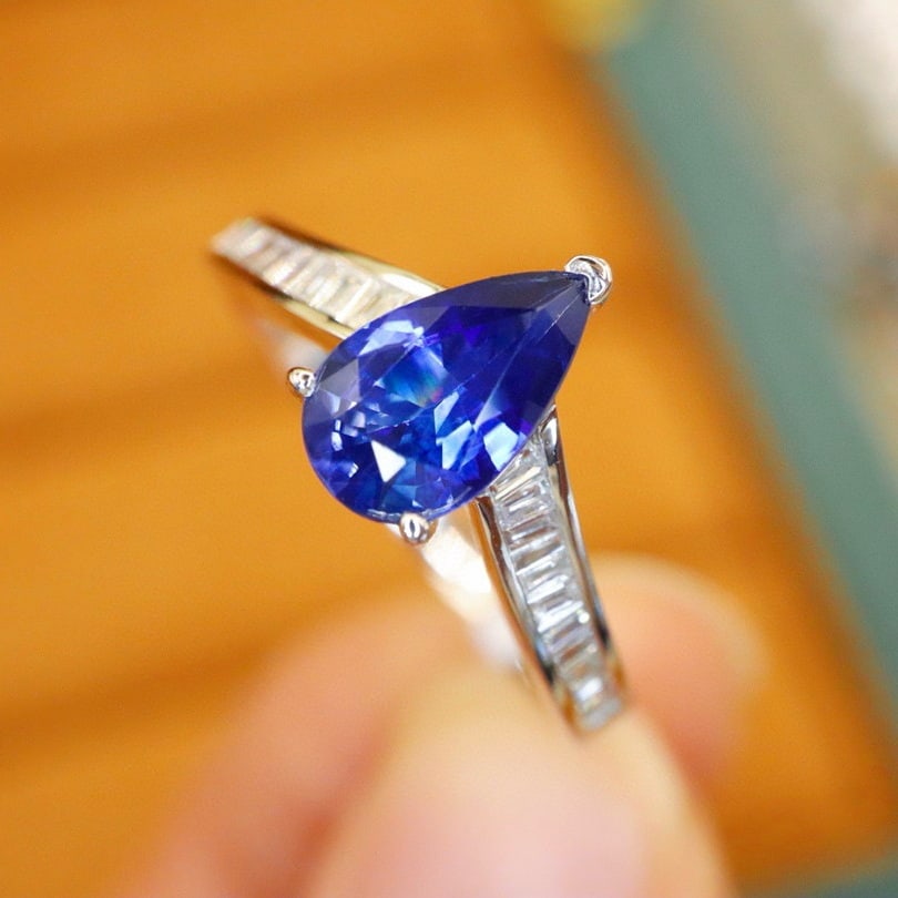 14k Gold 1.30 Ctw Natural Sapphire & Diamond Ring - 2