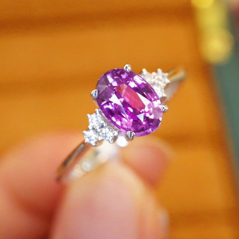 14k Gold 1.25 Ctw Natural Sapphire & Diamond Ring - 2