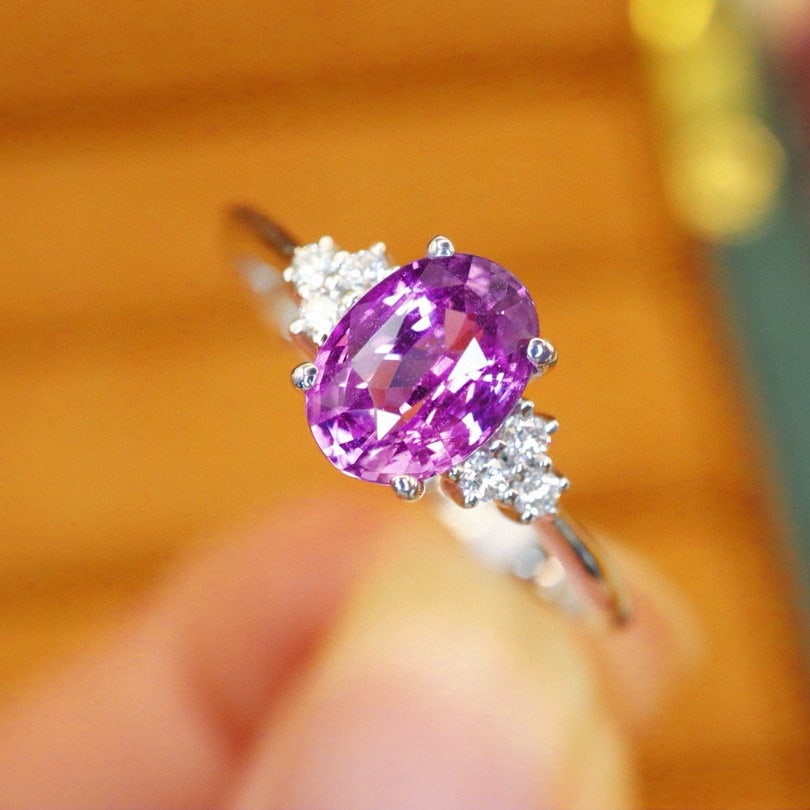 14k Gold 1.25 Ctw Natural Sapphire & Diamond Ring - 3