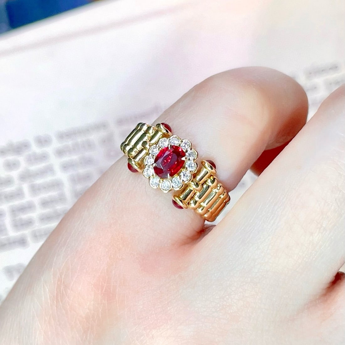 14k Gold 0.69 Ctw Natural Ruby & Diamond Ring - 2