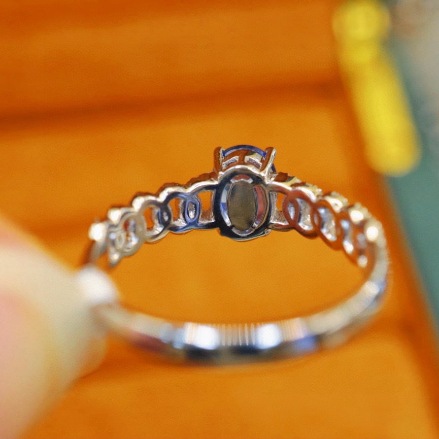 14k Gold 1.33 Ctw Natural Sapphire & Diamond Ring - 4