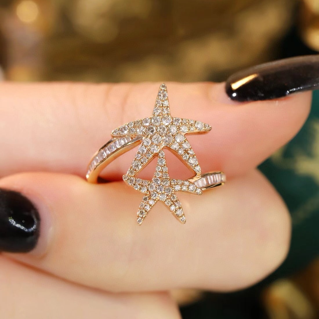 14k Gold 0.55 Ct Natural H Diamond Ring - 4