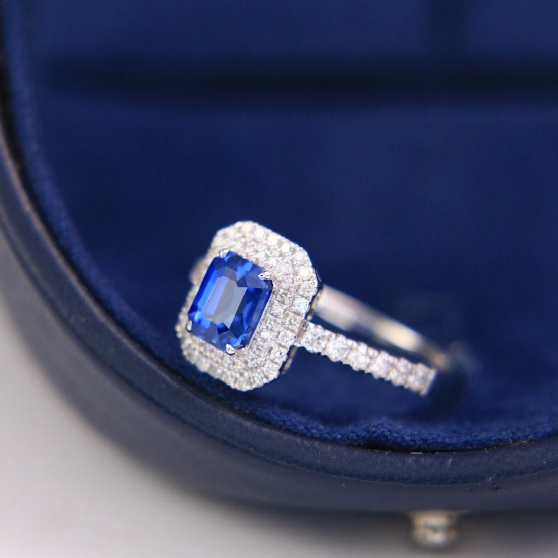 14k Gold 1.55 Ctw Natural Sapphire & Diamond Ring - 3