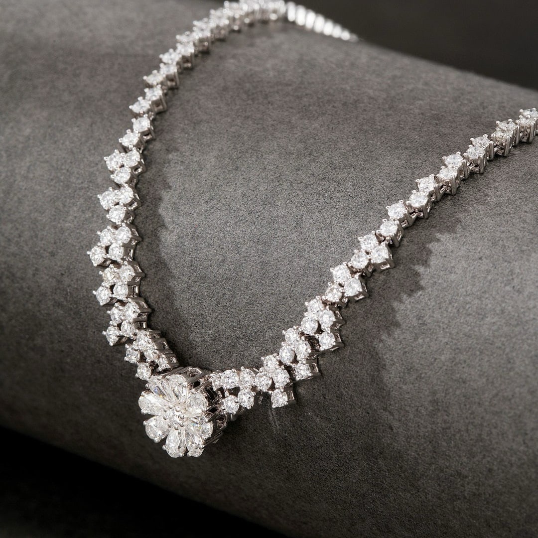 14k Gold 2.38 Ctw Natural H Diamond Necklace - 3