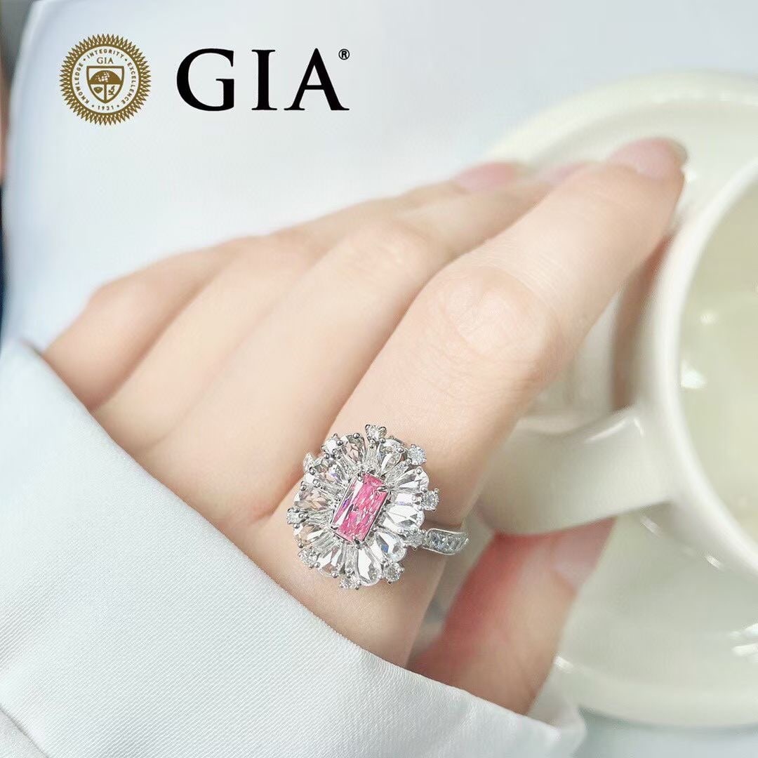 Gia Certified 14k Gold 1.74 Ctw Natural Pink Diamond & Diamond Ring/pendant( Without Chain ) - 4