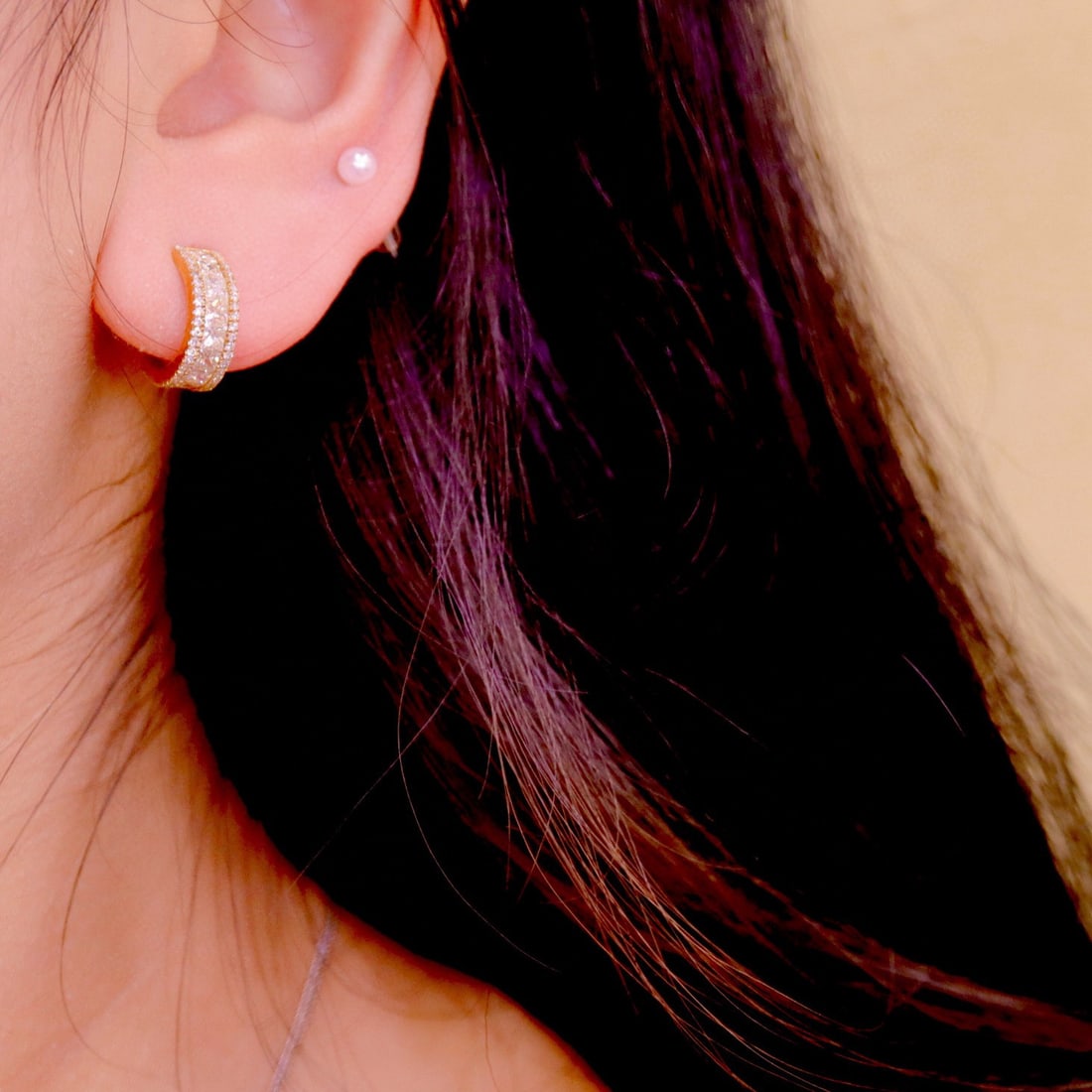 14k Gold 2.01 Ct Natural H Diamond Earrings - 3