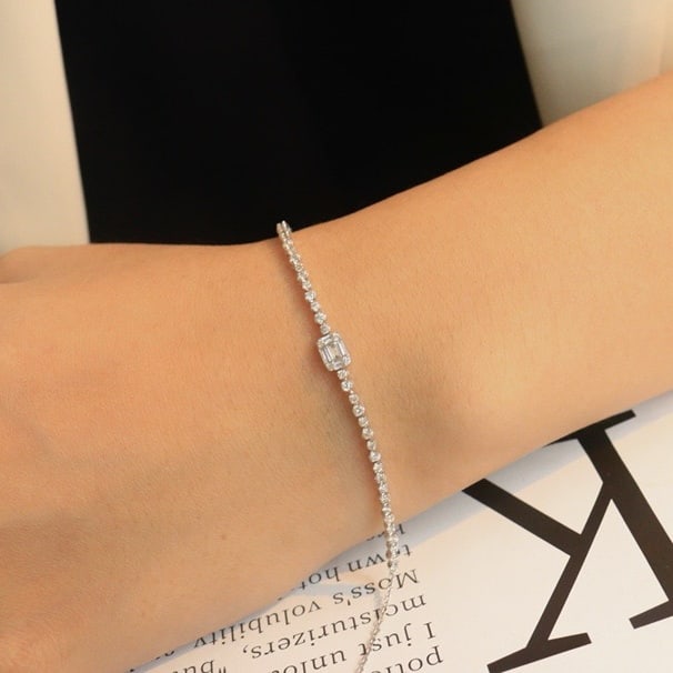 14k Gold 0.6 Ct Natural H Diamond Bracelet - 4