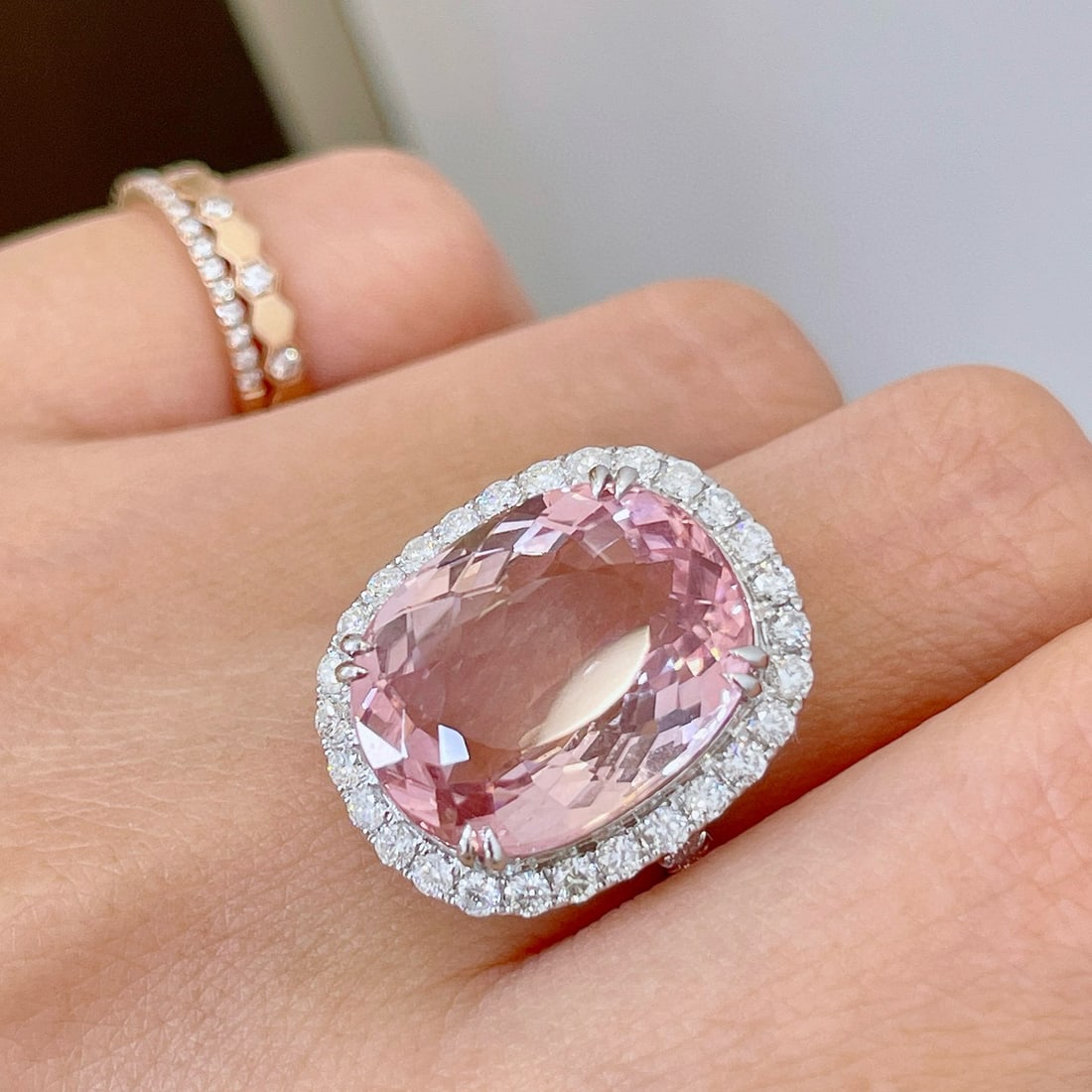 14k Gold 13.06 Ctw Natural Tourmaline & Diamond Ring - 2