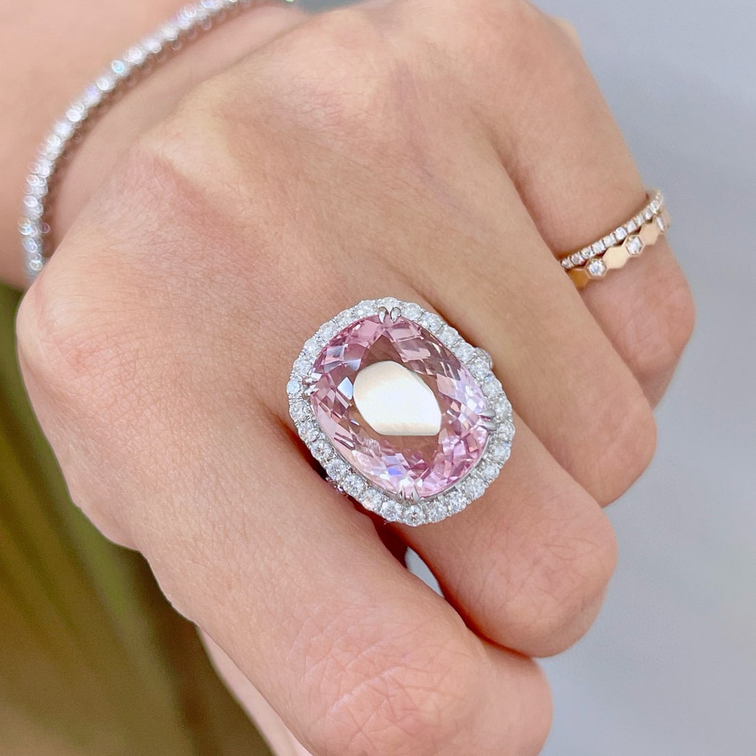 14k Gold 13.06 Ctw Natural Tourmaline & Diamond Ring - 3