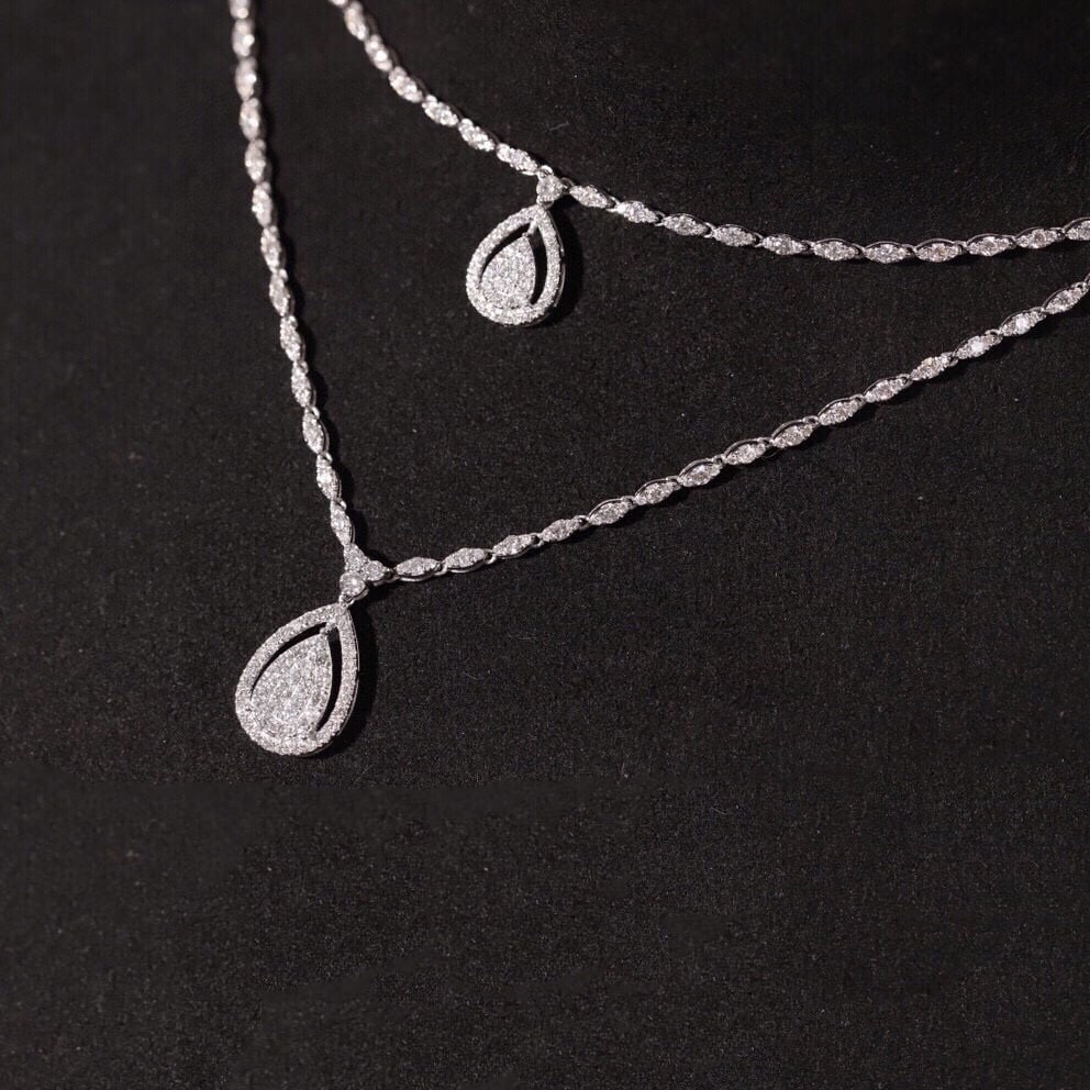 14k Gold 2 Ct Natural H Diamond Necklace - 4