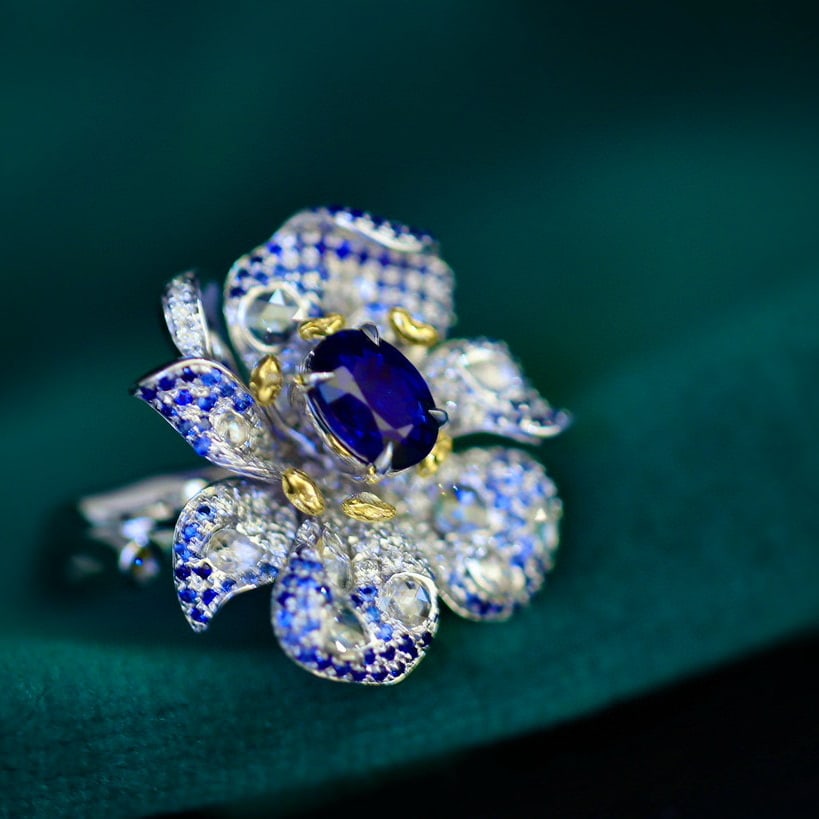 14k Gold 2.03 Ctw Natural Sapphire & Diamond Ring/pendant( Without Chain ) - 3