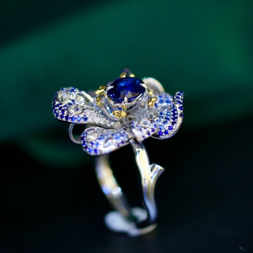 14k Gold 2.03 Ctw Natural Sapphire & Diamond Ring/pendant( Without Chain ) - 4