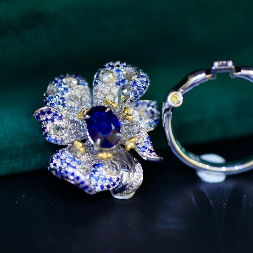 14k Gold 2.03 Ctw Natural Sapphire & Diamond Ring/pendant( Without Chain ) - 5