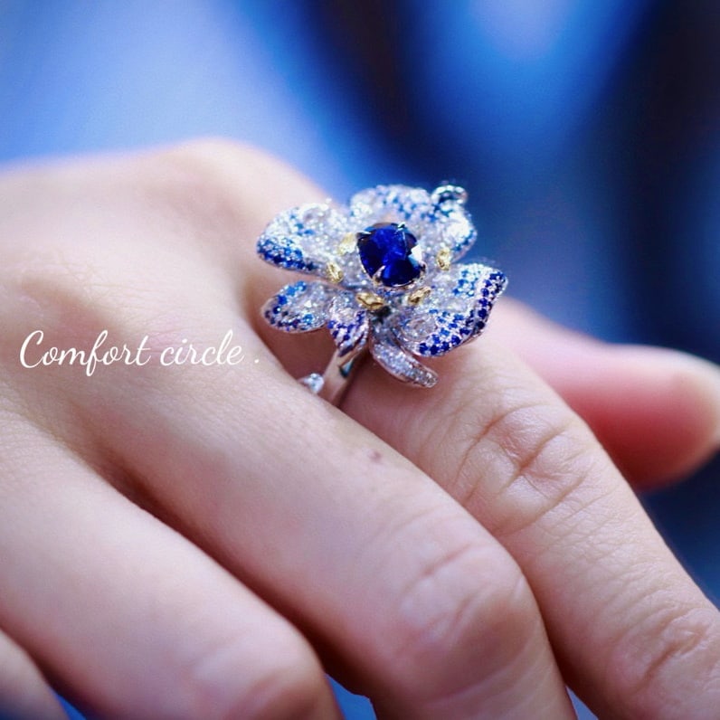 14k Gold 2.03 Ctw Natural Sapphire & Diamond Ring/pendant( Without Chain ) - 7