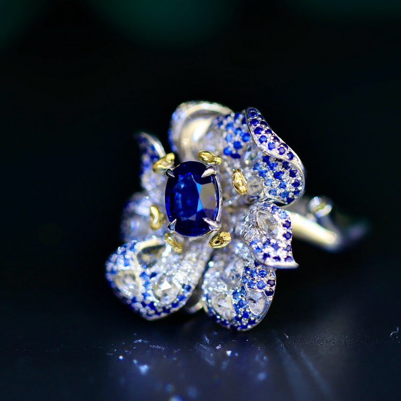 14k Gold 2.03 Ctw Natural Sapphire & Diamond Ring/pendant( Without Chain ) - 8