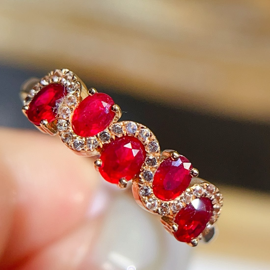 14k Gold 1.68 Ct Natural Ruby & Sapphire Ring - 4