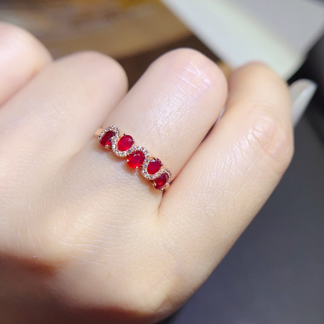 14k Gold 1.68 Ct Natural Ruby & Sapphire Ring - 6