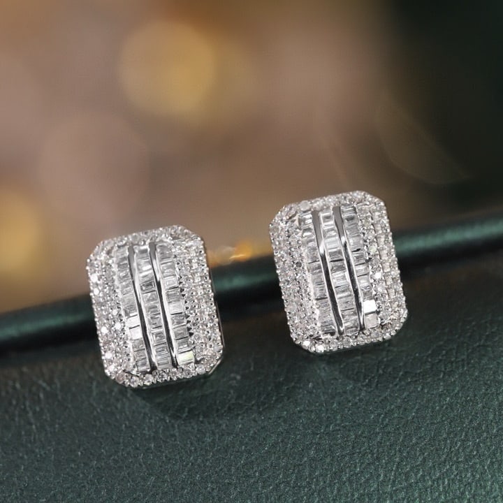 14k Gold 0.42 Ct Natural H Diamond Earrings - 4